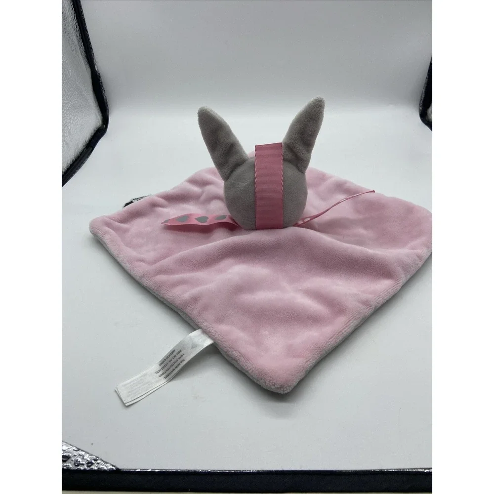 Tommee Tippee Gray Bunny Rabbit Fox Plush Lovey Pink Baby Security Blanket